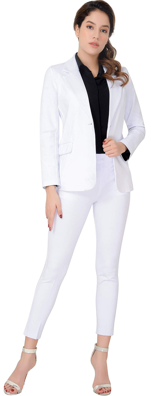 Marycrafts Women's Business Blazer Pant Suit Set for Work