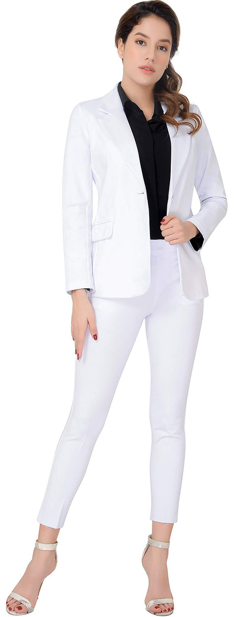 Marycrafts Women's Business Blazer Pant Suit Set for Work