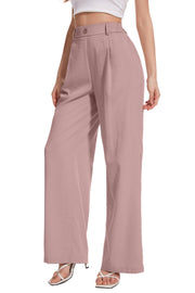 FUNYYZO Wide Leg Pants Women's High Elastic Waisted in The Back Business Work Trousers Long Straight Suit Pants