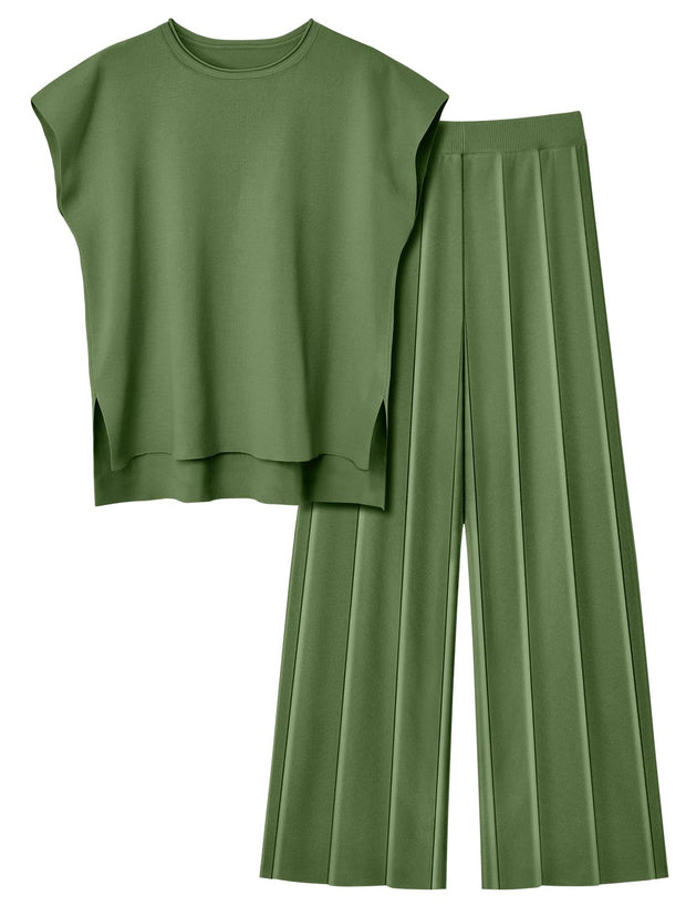 LILLUSORY 2 Piece Sets for Women Summer Vacation 2025 Lounge Outfits Matching Two Pcs Spring Knit Tracksuits Sweat Suits