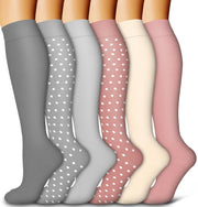 6 Pack Copper Compression Socks for Women and Men Circulation-Best Support for Medical, Running,Nursing,Athletic