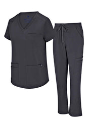 Natural Uniforms Womens 11 Pocket Cool Stretch Cargo Scrub Set with Regular and Petite Sizes