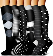 6 Pack Copper Compression Socks for Women and Men Circulation-Best Support for Medical, Running,Nursing,Athletic