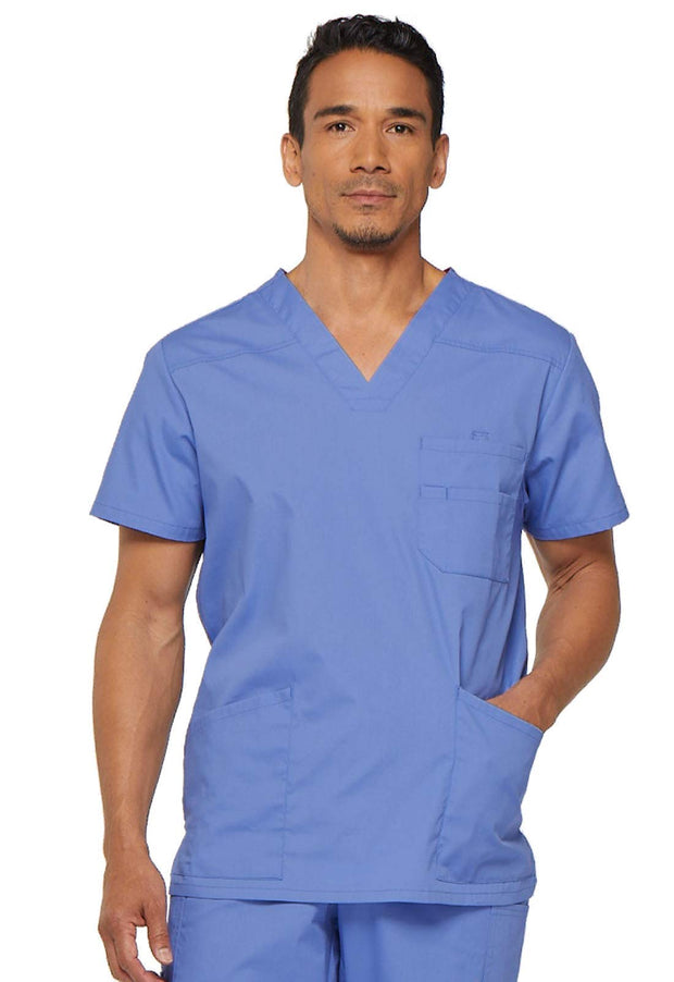 Dickies EDS Signature Scrubs for Men, Multi-Pocket V-Neck Scrub Top in Soft Brushed Poplin 81906