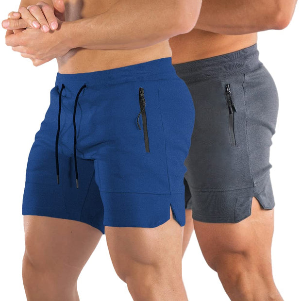 PIDOGYM Men's 5" Gym Workout Shorts,Fitted Jogging Short Pants for Bodybuilding Running Training with Zipper Pockets