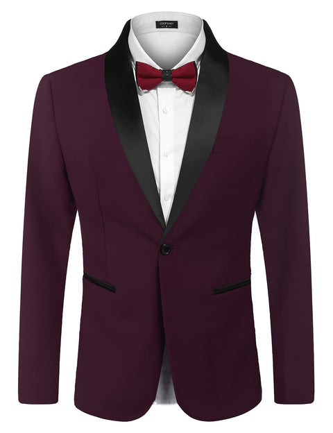 COOFANDY Men's Tuxedo Jacket One Button Dress Suit Blazer Jacket for Wedding Dinner Prom Party