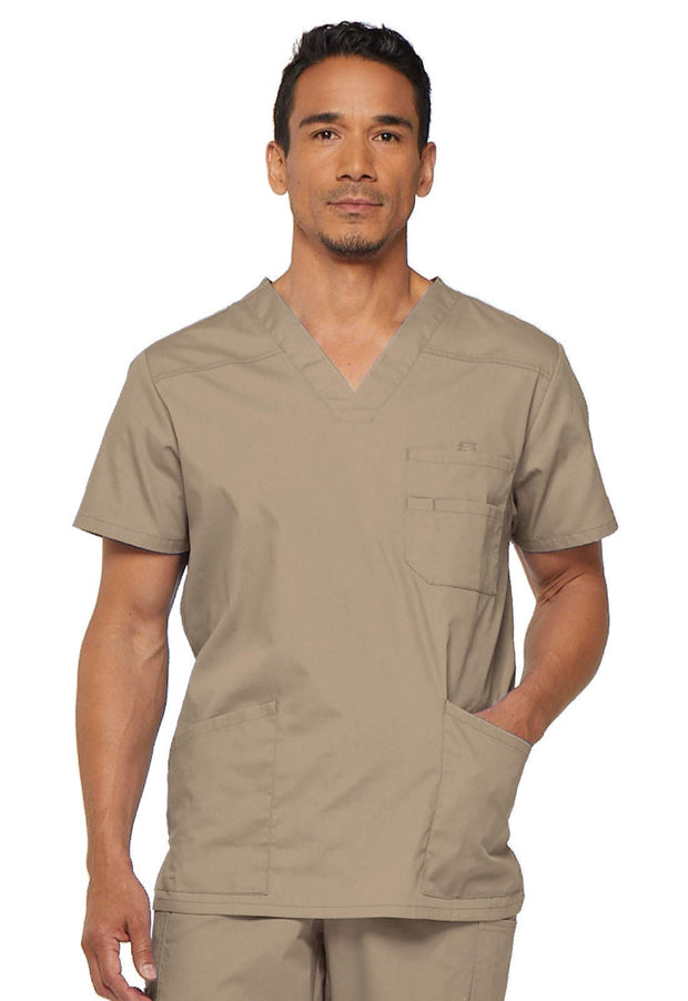 Dickies EDS Signature Scrubs for Men, Multi-Pocket V-Neck Scrub Top in Soft Brushed Poplin 81906