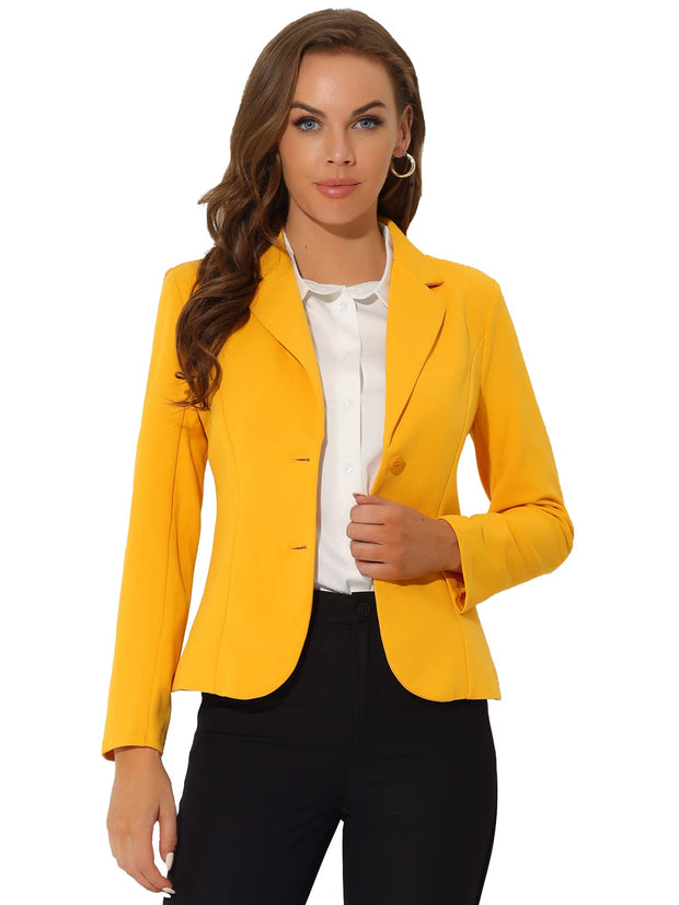 Allegra K Women's Work Office Blazer Stretch Lapel Collar Long Sleeve Jacket Suit Blazer