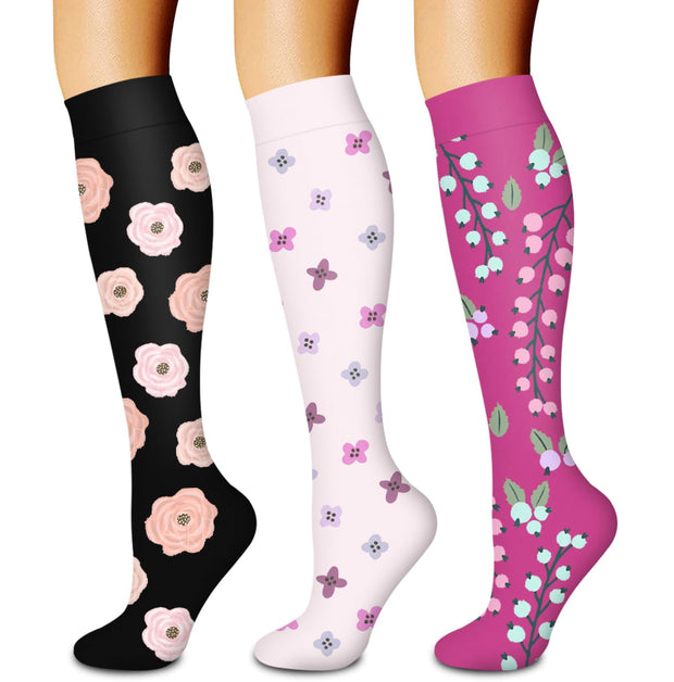 Laite Hebe 3 Pack Medical Compression Sock-Compression Sock for Women and Men-Best for Running,Nursing,Sports