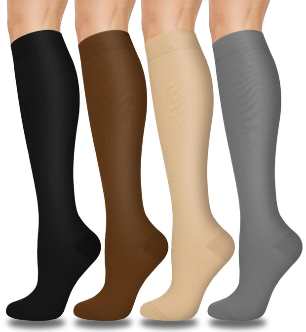 Aoliks Compression Socks for Women & Men 4 Pairs, Best Support for Nurses Running Travel