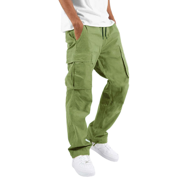 THWEI Mens Cargo Pants Casual Joggers Athletic Pants Cotton Loose Straight Sweatpants