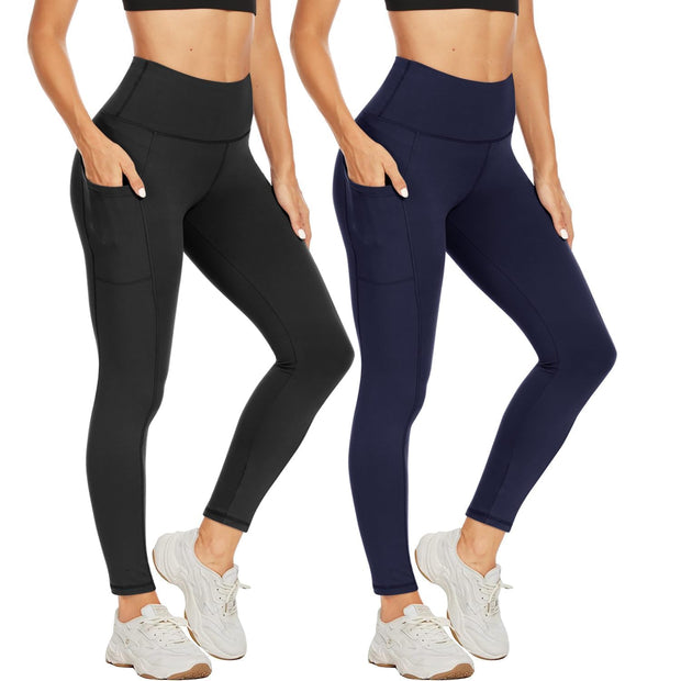 NexiEpoch High Waisted Leggings for Women - Black Tummy Control Compression Soft Yoga Pants for Workout Reg & Plus Size