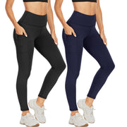 NexiEpoch High Waisted Leggings for Women - Black Tummy Control Compression Soft Yoga Pants for Workout Reg & Plus Size