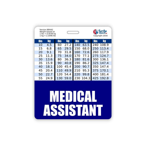 Medical Assistant Badge Buddy Horizontal w/Height & Weight Conversion Charts (Standard, Pink)