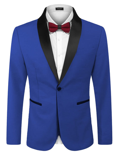 COOFANDY Men's Tuxedo Jacket One Button Dress Suit Blazer Jacket for Wedding Dinner Prom Party