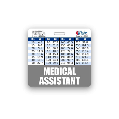 Medical Assistant Badge Buddy Horizontal w/Height & Weight Conversion Charts (Standard, Pink)