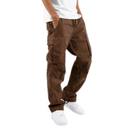 THWEI Mens Cargo Pants Casual Joggers Athletic Pants Cotton Loose Straight Sweatpants