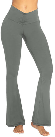 Sunzel Flare Leggings, Crossover Yoga Pants with Tummy Control, High-Waisted and Wide Leg