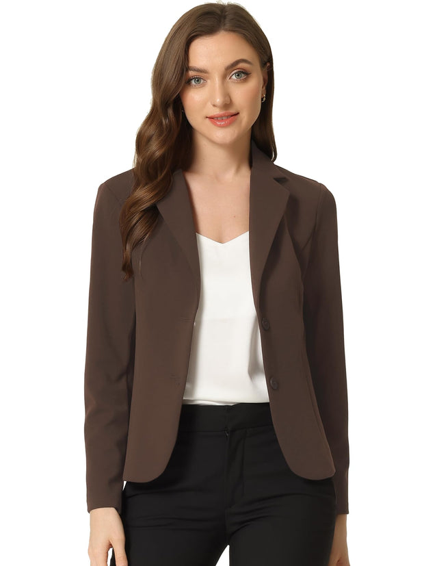Allegra K Women's Work Office Blazer Stretch Lapel Collar Long Sleeve Jacket Suit Blazer