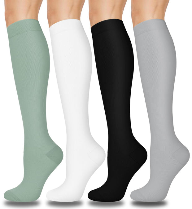 Aoliks Compression Socks for Women & Men 4 Pairs, Best Support for Nurses Running Travel
