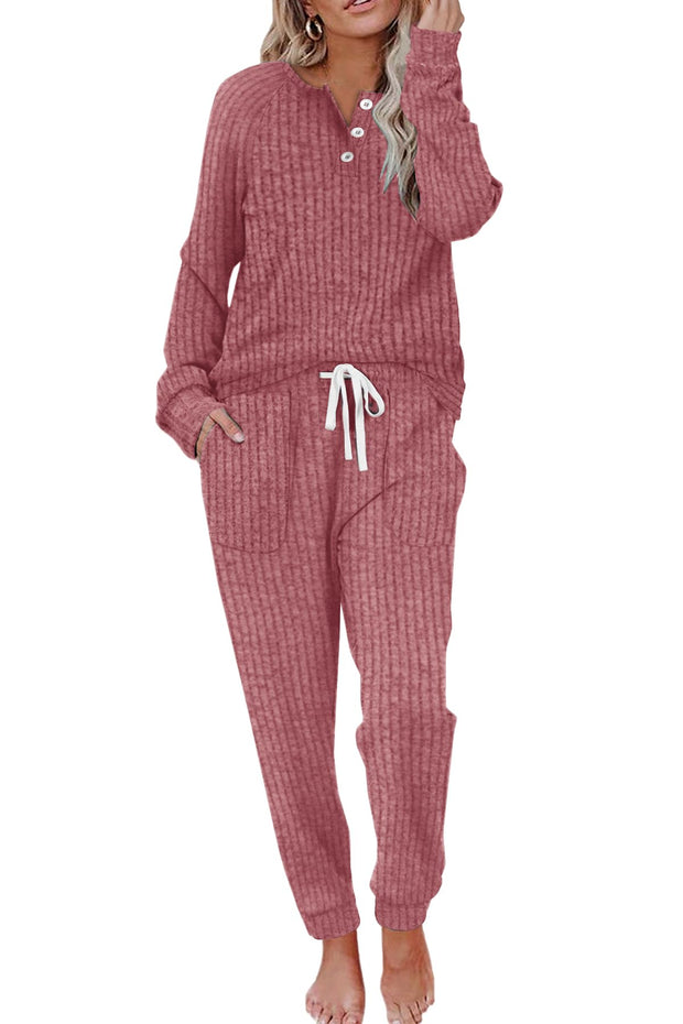 WIHOLL Two Piece Outfits for Women Lounge Sets Button Down Sweatshirt Sweatpants Sweatsuits Set with Pockets