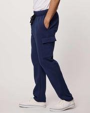 Real Essentials 3 Pack: Men's Tech Fleece Open Bottom Cargo Sweatpants with Pockets (Available in Big & Tall)