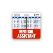 Medical Assistant Badge Buddy Horizontal w/Height & Weight Conversion Charts (Standard, Pink)