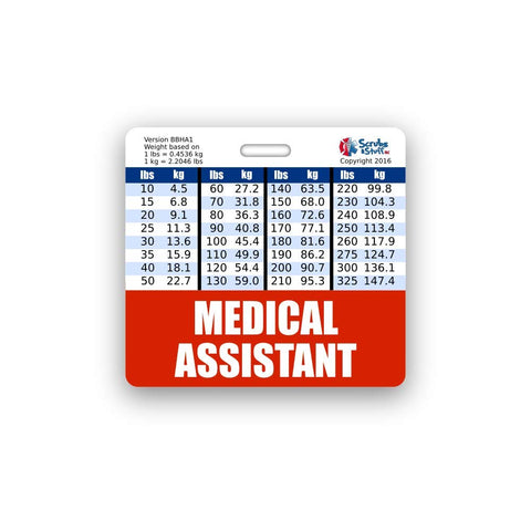Medical Assistant Badge Buddy Horizontal w/Height & Weight Conversion Charts (Standard, Pink)