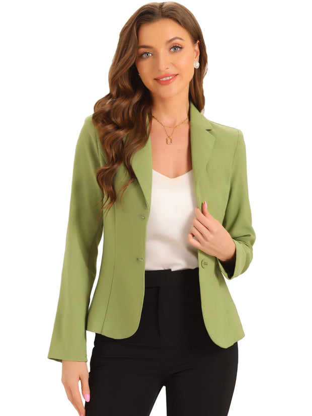 Allegra K Women's Work Office Blazer Stretch Lapel Collar Long Sleeve Jacket Suit Blazer
