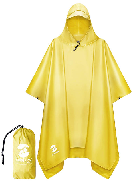 SaphiRose Hooded Rain Poncho Waterproof Raincoat Jacket for Men Women Adults