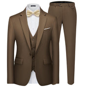 MAGE MALE Men's 3 Pieces Suit Elegant Solid One Button Slim Fit Single Breasted Party Blazer Vest Pants Set