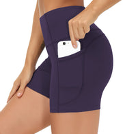 THE GYM PEOPLE Women's High Waist Workout Shorts Breathable Dolphin Split Elastic Lounge Yoga Shorts