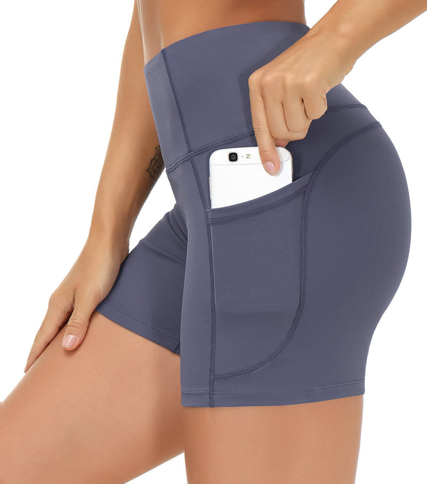 THE GYM PEOPLE Women's High Waist Workout Shorts Breathable Dolphin Split Elastic Lounge Yoga Shorts