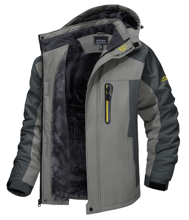 TACVASEN Men's Winter Ski Jacket Waterproof Snow Coats Snowboard Fleece Lining Jacket Warm Parka with Hooded