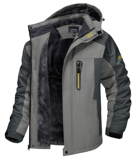 TACVASEN Men's Winter Ski Jacket Waterproof Snow Coats Snowboard Fleece Lining Jacket Warm Parka with Hooded