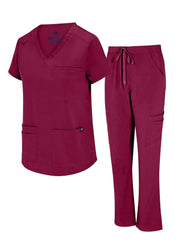 Natural Uniforms Womens 11 Pocket Cool Stretch Cargo Scrub Set with Regular and Petite Sizes