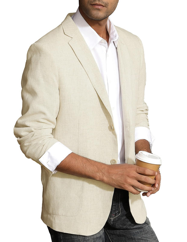 PJ Paul Jones Men's Slim Fit Lightweight Linen Jacket Tailored Blazer Sport Coat