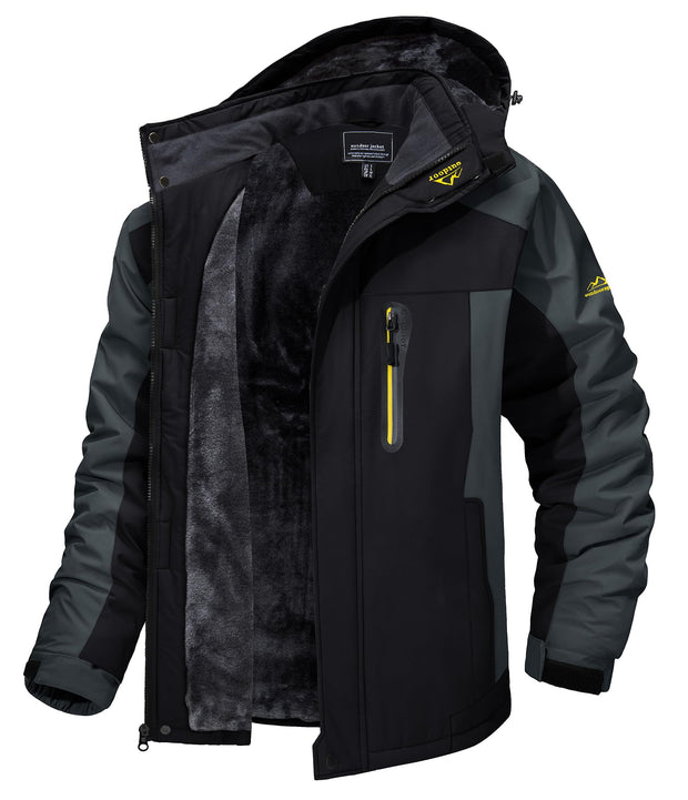 TACVASEN Men's Winter Ski Jacket Waterproof Snow Coats Snowboard Fleece Lining Jacket Warm Parka with Hooded