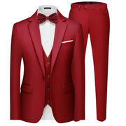 MAGE MALE Men's 3 Pieces Suit Elegant Solid One Button Slim Fit Single Breasted Party Blazer Vest Pants Set