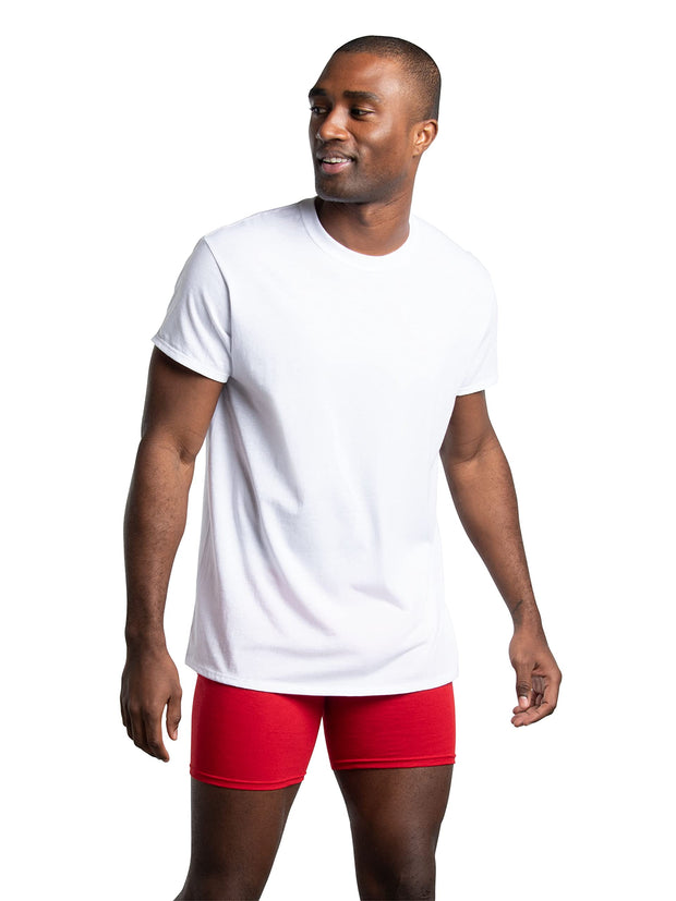 Fruit of the Loom Men's Undershirts, Moisture Wicking & Tag Free, Short Sleeve Crew T-Shirts