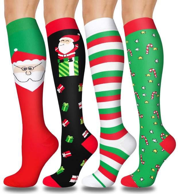 Aoliks Compression Socks for Women & Men 4 Pairs, Best Support for Nurses Running Travel