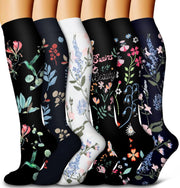 6 Pack Copper Compression Socks for Women and Men Circulation-Best Support for Medical, Running,Nursing,Athletic