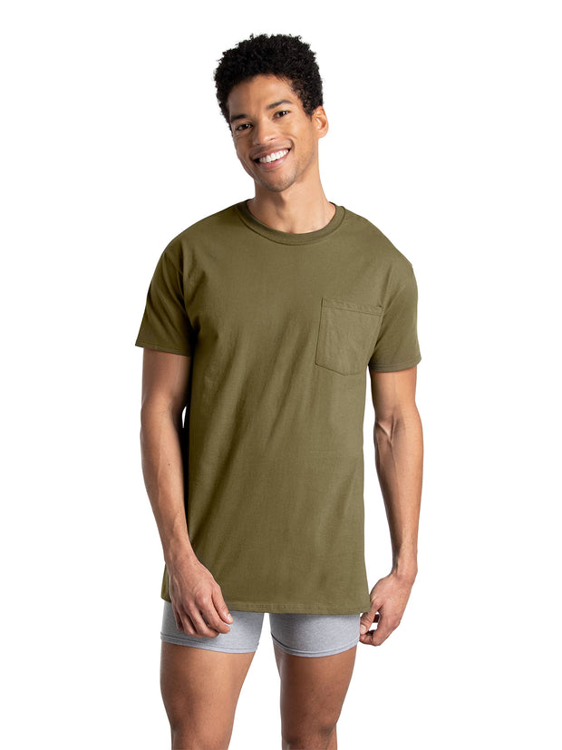 Fruit of the Loom Men's Undershirts, Moisture Wicking & Tag Free, Short Sleeve Crew T-Shirts