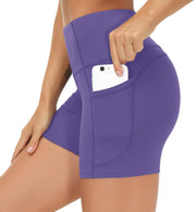 THE GYM PEOPLE Women's High Waist Workout Shorts Breathable Dolphin Split Elastic Lounge Yoga Shorts