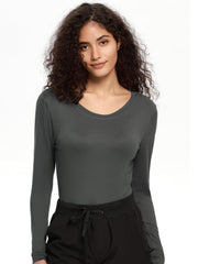 COZYFIT Underscrub Long Sleeve Women - Crew Neck Scrubs Undershirts for Nurse with Soft Fabric