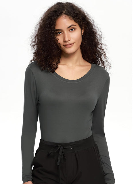 COZYFIT Underscrub Long Sleeve Women - Crew Neck Scrubs Undershirts for Nurse with Soft Fabric
