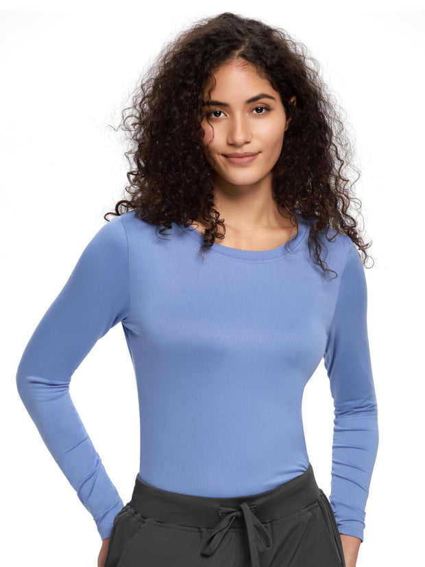 COZYFIT Underscrub Long Sleeve Women - Crew Neck Scrubs Undershirts for Nurse with Soft Fabric