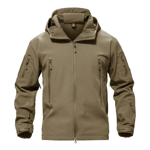 TACVASEN Men's Special Ops Military Tactical Rain Jackets Winter Warm Fleece Softshell Hooded Raincoat Snowboard
