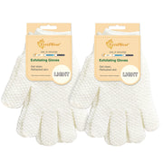 Evridwear Exfoliating Dual Texture Bath Gloves for Shower, Spa, Massage and Body Scrubs, Dead Skin Cell Remover, Gloves with Hanging Loop (1 Pair Heavy Glove)