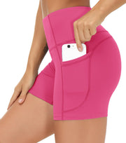THE GYM PEOPLE Women's High Waist Workout Shorts Breathable Dolphin Split Elastic Lounge Yoga Shorts